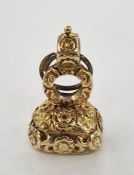 Early 19th century gold-coloured metal and intaglio carved agate seal