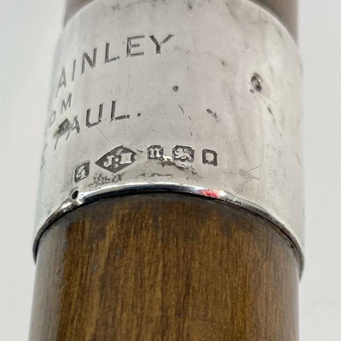 Walking stick with silver band named to Henry Ainley, renowned Shakespearean thespian and film - Image 4 of 5