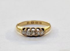 18ct gold and diamond five-stone ring set old-cut stones (setting worn)