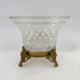 Antique cut glass bowl on gilt ormolu stand, the circular bowl with serrated edge, cross lozenge cut - Image 1 of 3