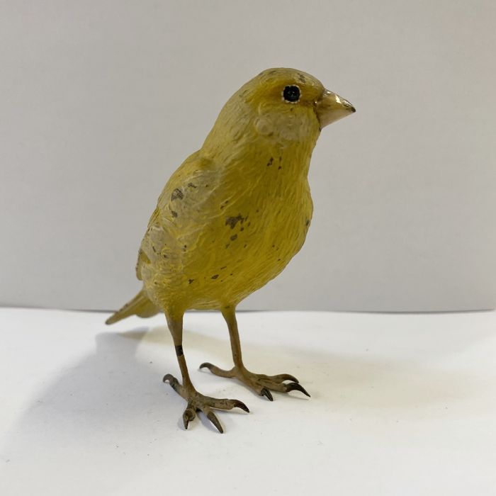 Austrian cold painted model of a canary, 8.5cm high approx. (some loss of paint to the beak) - Image 2 of 3