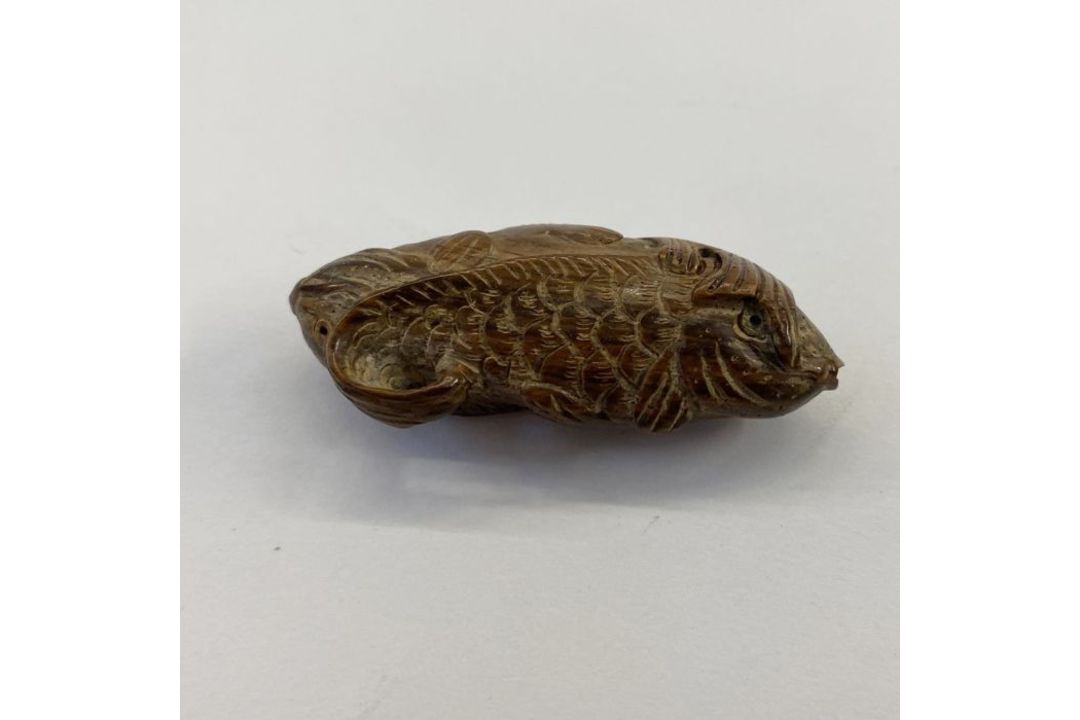 Japanese carved wood netsuke in the form of a seated foal, 4cm high and another in the form of a - Image 3 of 5
