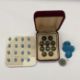 Set of Edwardian dress studs reverse painted under glass, with gold-coloured mounts, a set of - Image 5 of 5
