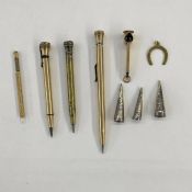 Wahl Eversharp gold-filled propelling pencil, another gold-filled propelling pencil, a 15ct gold