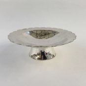Early 21st century circular shaped pedestal mounted bowl, London, maker Roy Charles Bleay Tomlinson,