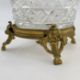 Antique cut glass bowl on gilt ormolu stand, the circular bowl with serrated edge, cross lozenge cut - Image 2 of 3