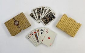 Pack of vintage Cartier playing cards, woodland deer decorated on red and black ground, model number