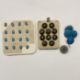 Set of Edwardian dress studs reverse painted under glass, with gold-coloured mounts, a set of - Image 1 of 5