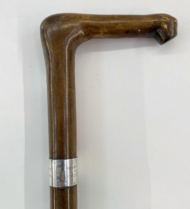 Walking stick with silver band named to Henry Ainley, renowned Shakespearean thespian and film - Image 2 of 5
