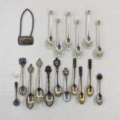 Set of six silver teaspoons marked Sterling Denmark with crown finials, 1.5ozt approx., a pair of