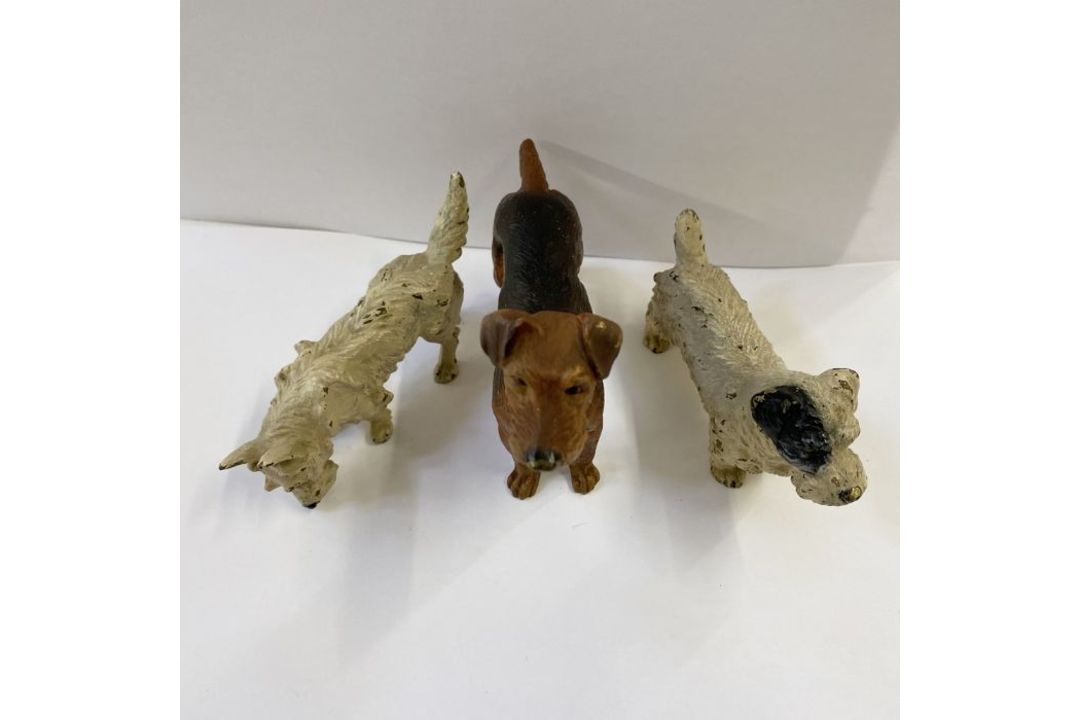 Austrian cold painted bronze models of dogs:- a standard Airedale, 9cm high, a West Highland - Image 2 of 5