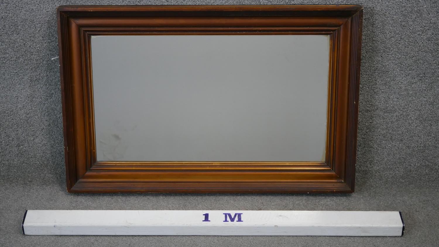 A C.1900 wall mirror in moulded and reeded mahogany frame. H.80 W.54cm - Image 4 of 4