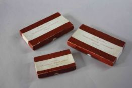 Three boxes of Priestly & Moore silver plated forks and spoons. (18 pieces in total)