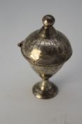 A 19th century Danish silver 'hovedvandsæg' vinaigrette by Carl Frederik Boesen with gilded