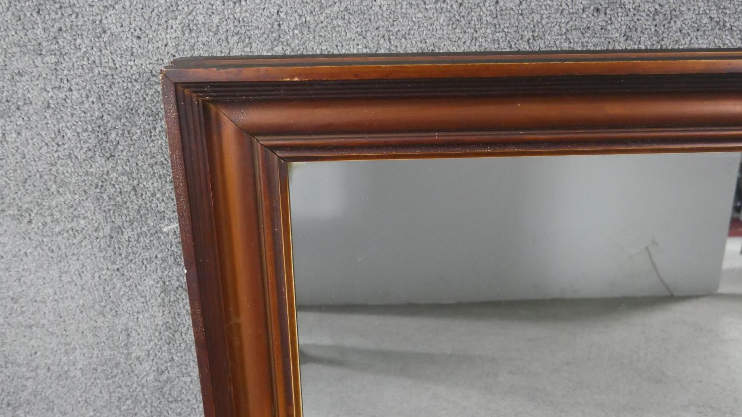 A C.1900 wall mirror in moulded and reeded mahogany frame. H.80 W.54cm - Image 2 of 4