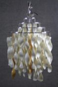 Verner Panton (1926 - 1998) A 'Spiral' design plastic chandelier, designed 1969. Makers label