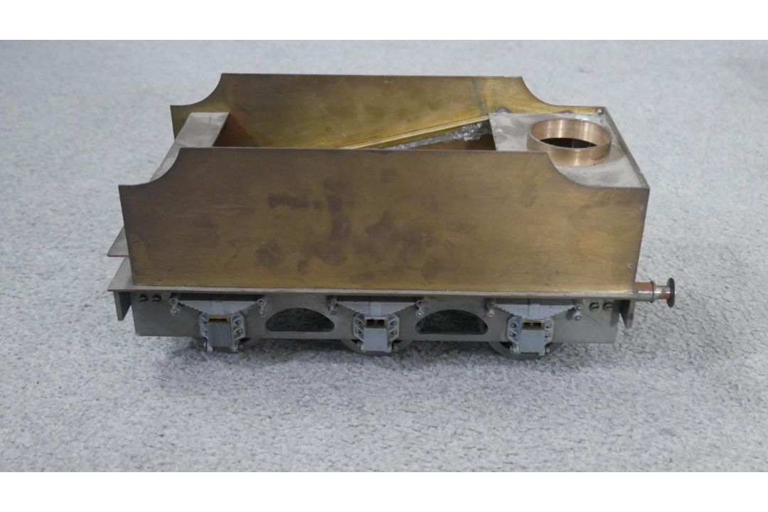 Four handmade copper and iron model steam locomotive parts. Including two boilers, a wagon and - Image 2 of 8