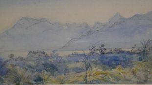 Henrietta Hussey (1819-1899)- A framed and glazed watercolour landscape. Unsigned. Inscribed to