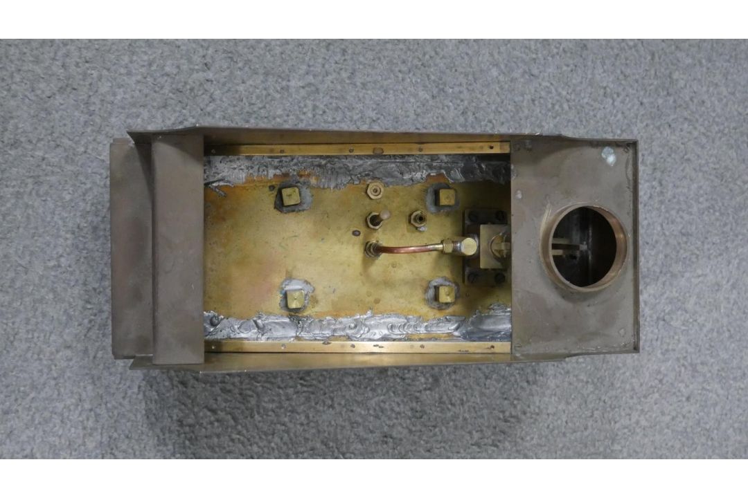 Four handmade copper and iron model steam locomotive parts. Including two boilers, a wagon and - Image 3 of 8