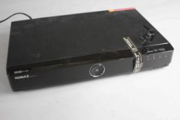 A Humax HDR-FOX T2 freeview plus HD box.