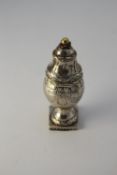 A 19th century Danish silver 'hovedvandsæg' vinaigrette by Jens Jensen. It has a hinged lid with