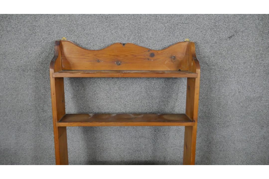 A set of pine open kitchen shelves fitted with spice drawers. H.91 W.67 D.14cm - Image 3 of 5