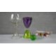 A collection of glass. Including a green and purple art glass hours design goblet, a colourful swirl - Image 1 of 5