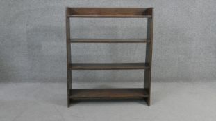 A vintage oak open bookcase. H.90 W.77 D.20cm