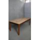 A Retrouvius refectory dining table with reclaimed poplar planked top raised on square tapering - Image 3 of 5