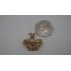 A Victorian yellow metal (tested 15 carat) seed pearl and pink stone brooch/pendant. Set with thirty - Image 2 of 7
