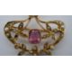 A Victorian yellow metal (tested 15 carat) seed pearl and pink stone brooch/pendant. Set with thirty - Image 6 of 7