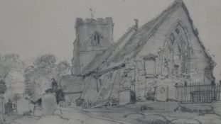 John Burgess Jun. (1814 - 1874) A framed and glazed 19th century pencil and watercolour on paper