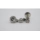 A pair of antique white metal (tested platinum) old cut diamond articulated drop earrings. Each - Image 2 of 5