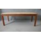 A Retrouvius refectory dining table with reclaimed poplar planked top raised on square tapering - Image 1 of 5