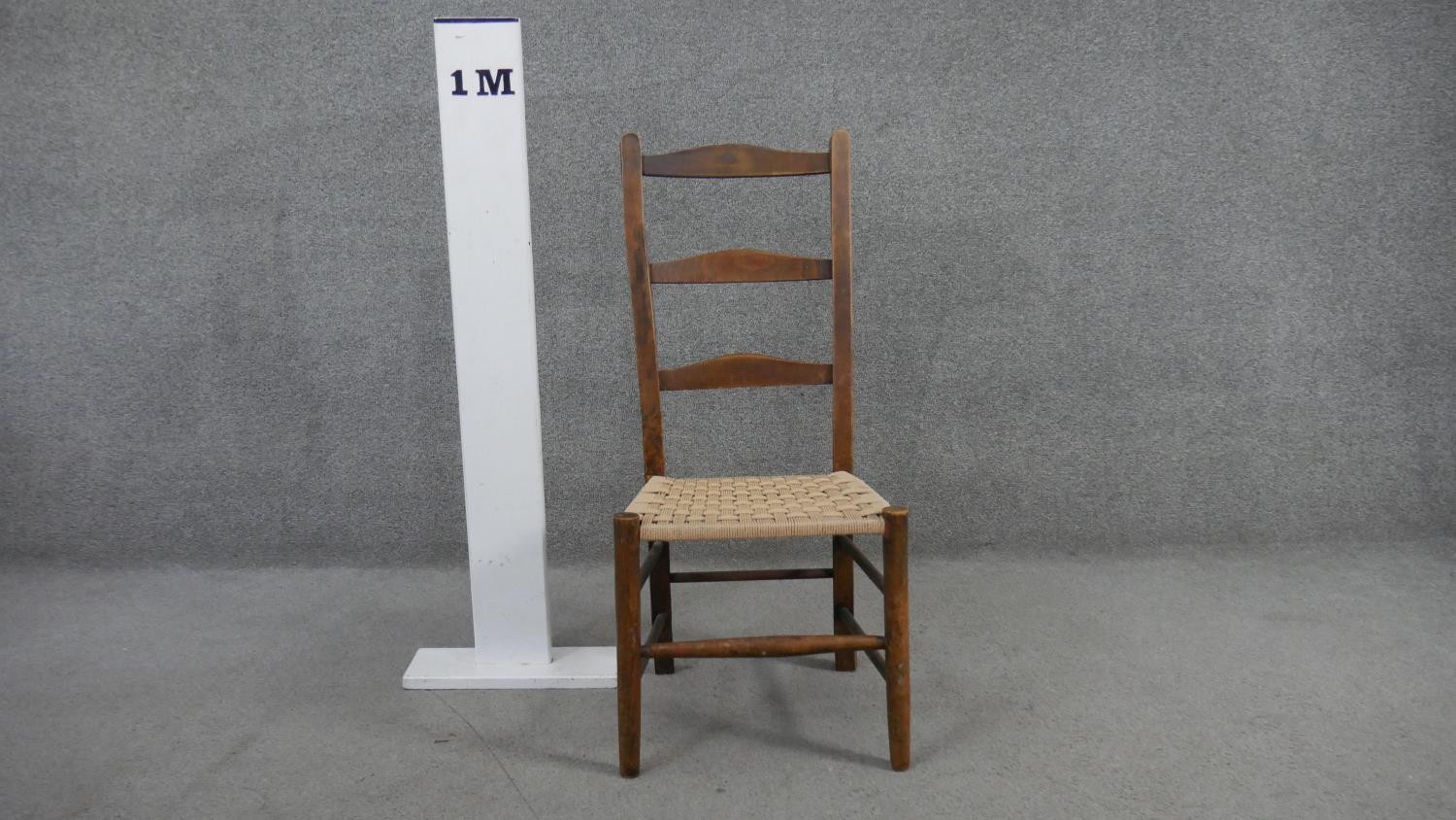 A 19th century Shaker style chair with woven seat. - Image 5 of 5