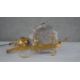 A wall mounted Murano style glass floral design light with scrolling gilt metal bracket. (damaged) - Image 1 of 5