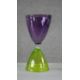 A collection of glass. Including a green and purple art glass hours design goblet, a colourful swirl - Image 3 of 5