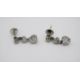 A pair of antique white metal (tested platinum) old cut diamond articulated drop earrings. Each - Image 1 of 5