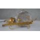 A wall mounted Murano style glass floral design light with scrolling gilt metal bracket. (damaged) - Image 2 of 5
