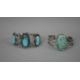 A collection of Native American turquoise jewellery with a yellow suede pouch. Including two - Image 2 of 8