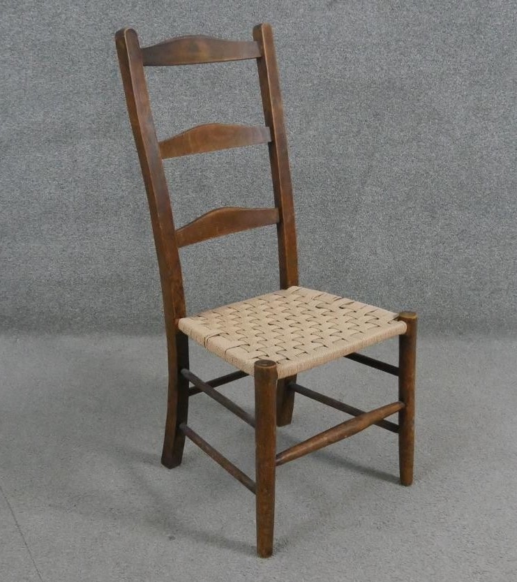 A 19th century Shaker style chair with woven seat. - Image 2 of 5