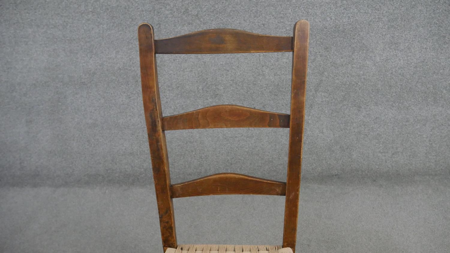 A 19th century Shaker style chair with woven seat. - Image 4 of 5