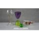 A collection of glass. Including a green and purple art glass hours design goblet, a colourful swirl - Image 5 of 5