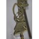 A framed painted plastic tile effect picture of Punch and Judy along with two horse brasses and fire - Image 4 of 9