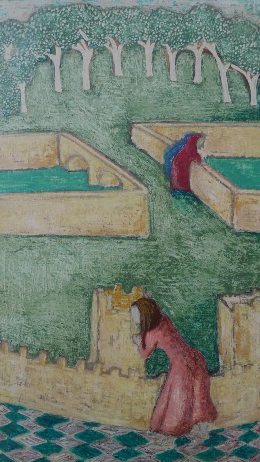 A framed and glazed woodcut, Orton North Yorks, signed Jane Tuely along with a framed and glazed oil - Image 8 of 8