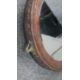 A C.1900 copper and brass hammered wall mirror with bevelled plate. H.37 W.42cm - Image 4 of 6