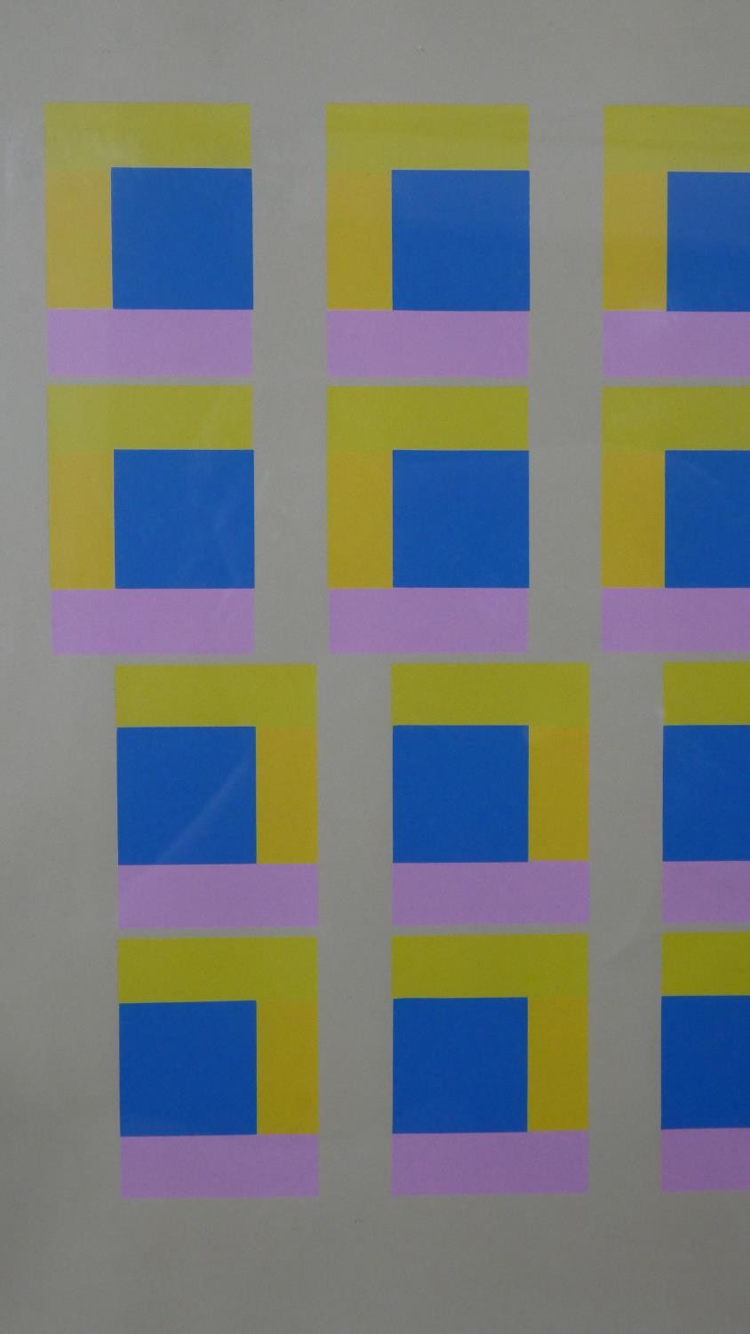 Michael Stokoe (1933-) A Mid-century framed and glazed signed limited edition abstract colour screen - Image 4 of 7