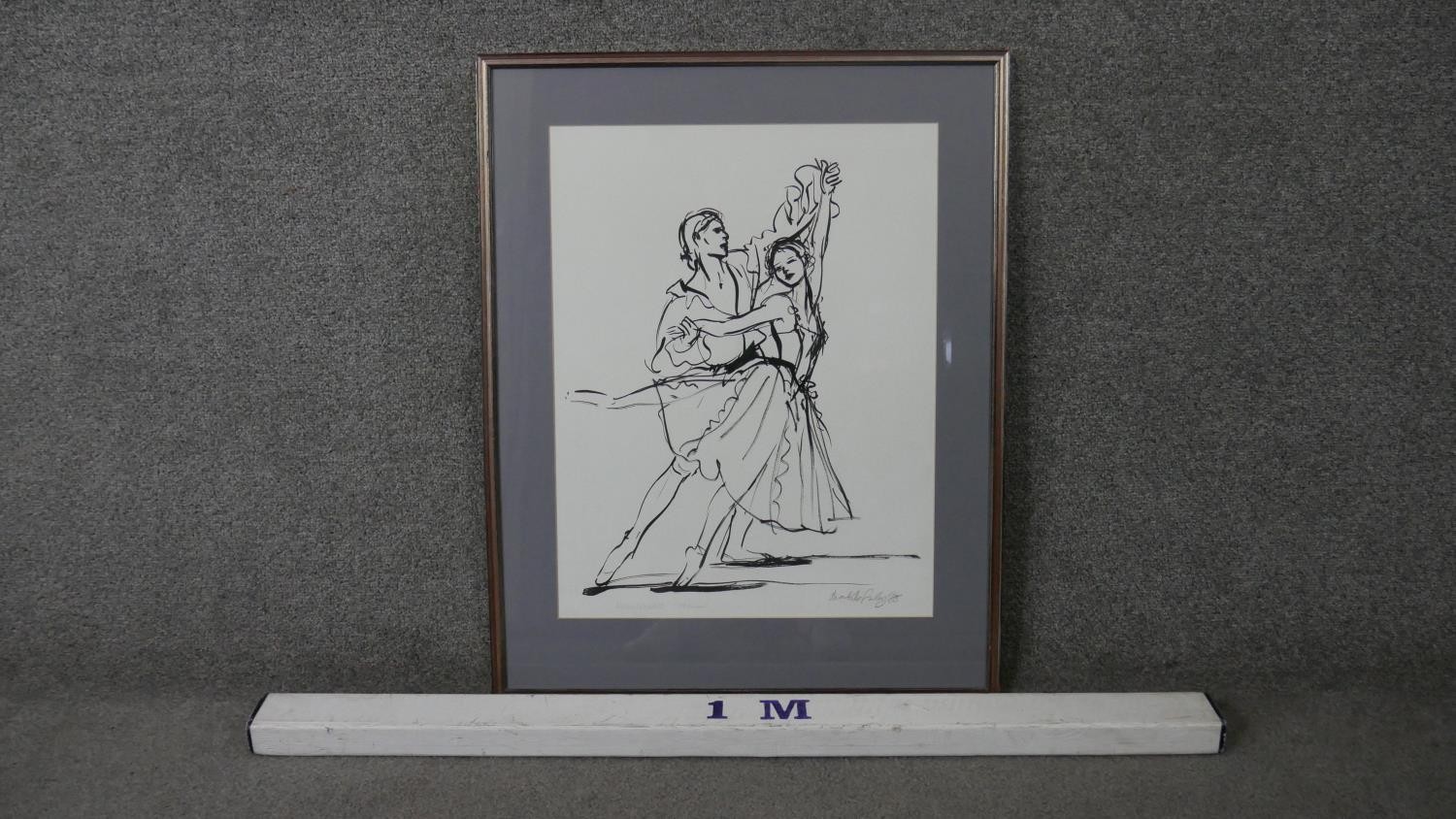 Charlotte Fawley (British 20th Century) A framed and glazed acrylic study of two Royal Ballet - Image 2 of 5