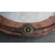 A C.1900 copper and brass hammered wall mirror with bevelled plate. H.37 W.42cm - Image 5 of 6