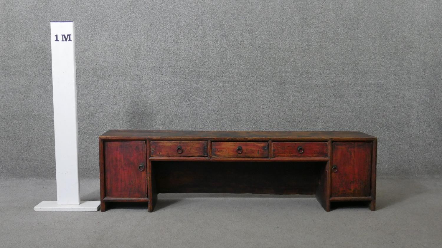 Low sideboard, Chinese 19th century painted. H.40 W.147 D.26cm - Image 2 of 7